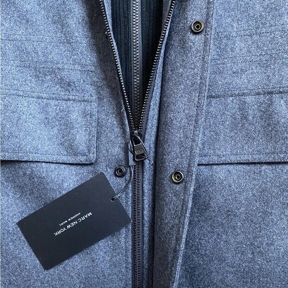 $225 NWT Marc N.Y  by Andrew Marc Men's Wool Jacket Winter Coat ,Zip Gray Parka - Picture 8 of 12